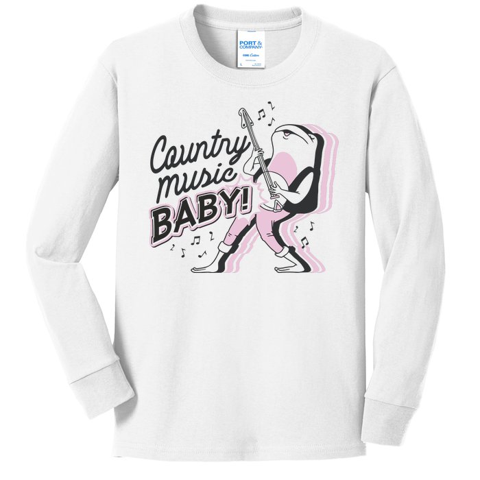 Country Music Baby Frog Kids Long Sleeve Shirt