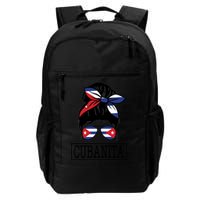 Cubanita Messy Bun Cuban Flag Cuba Backpack