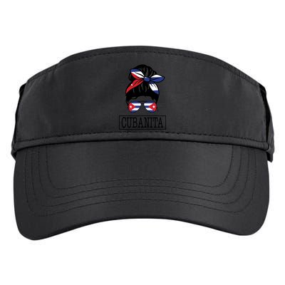 Cubanita Messy Bun Cuban Flag Cuba Adult Drive Performance Visor