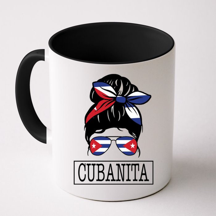 Cubanita Messy Bun Cuban Flag Cuba Mug