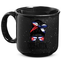 Cubanita Messy Bun Cuban Flag Cuba 15oz Campfire Ceramic Mug