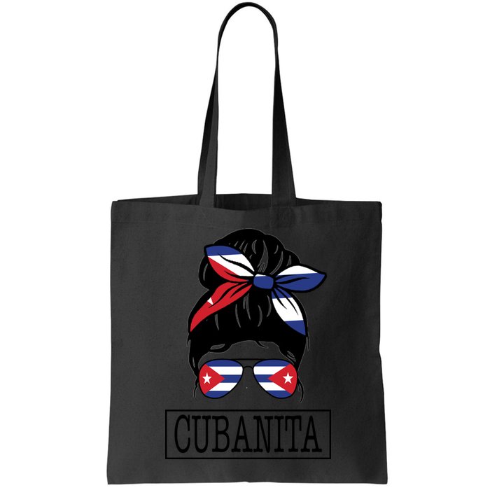 Cubanita Messy Bun Cuban Flag Cuba Bag