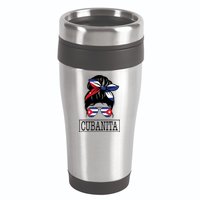 Cubanita Messy Bun Cuban Flag Cuba 16oz Travel Tumbler