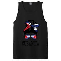 Cubanita Messy Bun Cuban Flag Cuba PosiCharge Competitor Tank