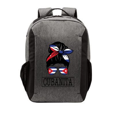 Cubanita Messy Bun Cuban Flag Cuba Vector Backpack