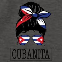 Cubanita Messy Bun Cuban Flag Cuba Vector Backpack