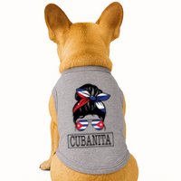 Cubanita Messy Bun Cuban Flag Cuba Doggie Tank
