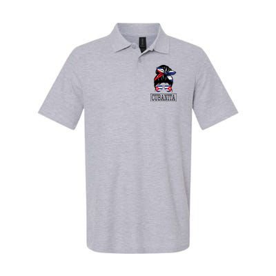 Cubanita Messy Bun Cuban Flag Cuba Polo