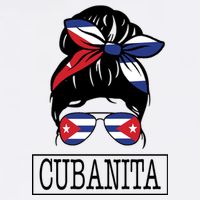 Cubanita Messy Bun Cuban Flag Cuba Garment-Dyed Sweatshirt