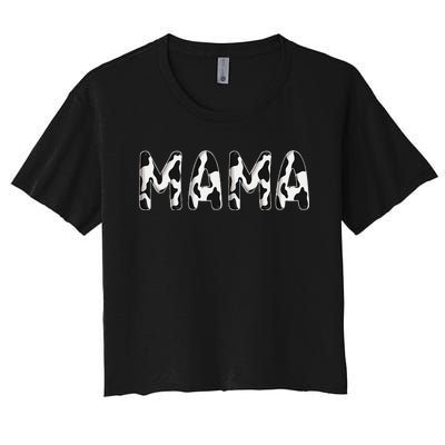 Cow Mama Birthday Family Matching Mothers Day Farm Women's Crop Top Tee