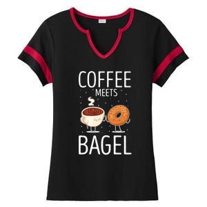 Coffee Meets Bagel Baker Bagels Dough Funny Ladies Halftime Notch Neck Tee