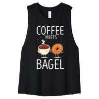 Coffee Meets Bagel Baker Bagels Dough Funny Women's Racerback Cropped Tank