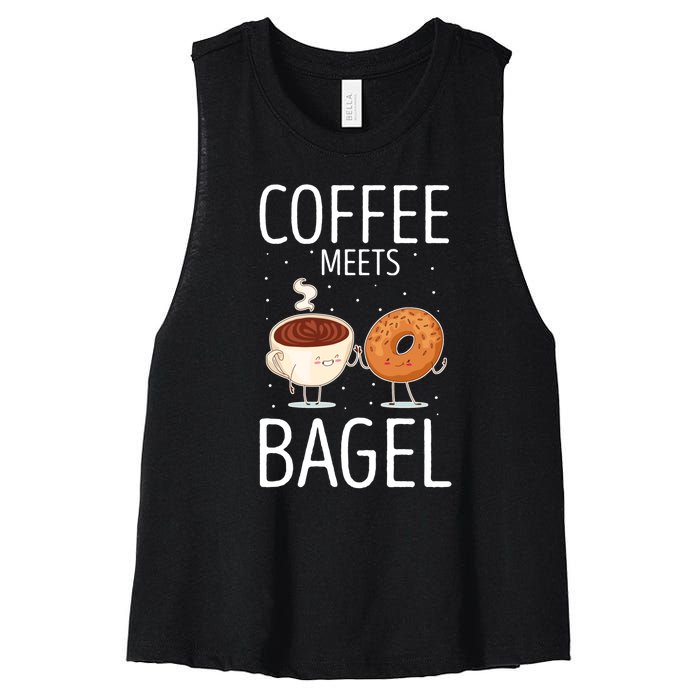 Coffee Meets Bagel Baker Bagels Dough Funny Women's Racerback Cropped Tank