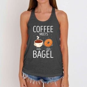 Coffee Meets Bagel Baker Bagels Dough Funny Women's Knotted Racerback Tank