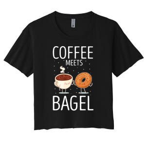 Coffee Meets Bagel Baker Bagels Dough Funny Women's Crop Top Tee