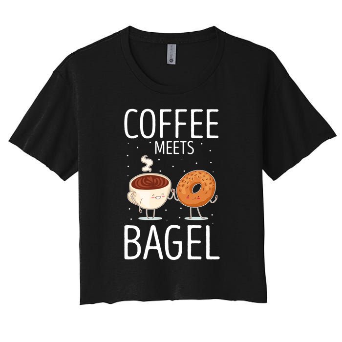 Coffee Meets Bagel Baker Bagels Dough Funny Women's Crop Top Tee