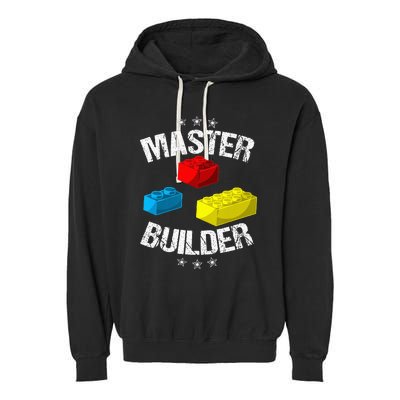 Cool Master Builder Funny Building Blocks Gift Men Women Garment-Dyed Fleece Hoodie