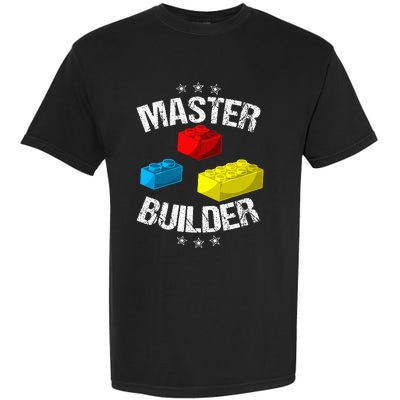 Cool Master Builder Funny Building Blocks Gift Men Women Garment-Dyed Heavyweight T-Shirt