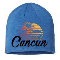 Cancun Mexico Beach Palm Tree Party Destination Gift Sustainable Beanie