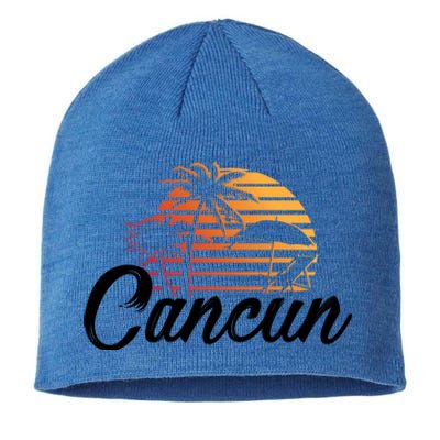 Cancun Mexico Beach Palm Tree Party Destination Gift Sustainable Beanie