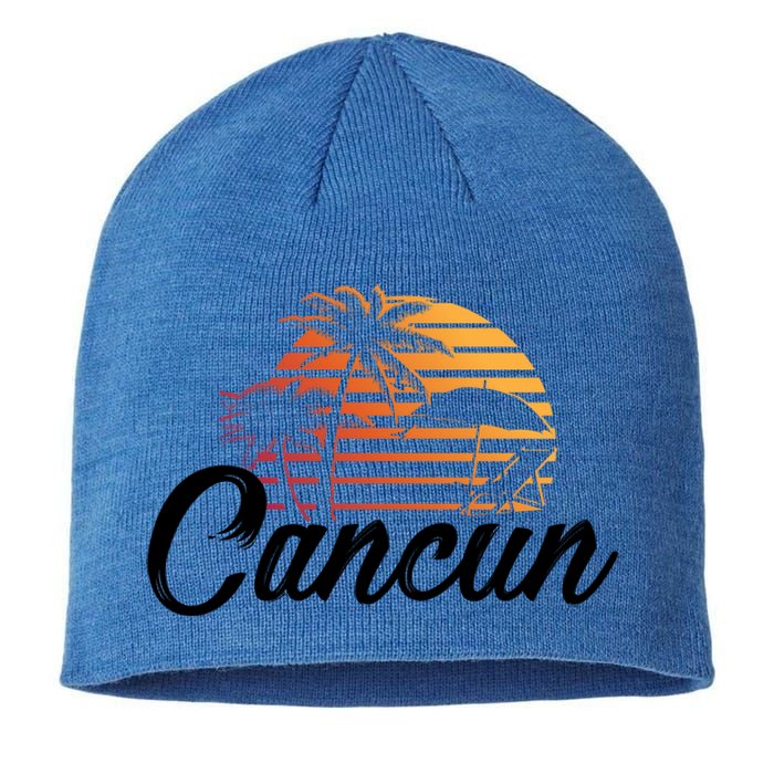 Cancun Mexico Beach Palm Tree Party Destination Gift Sustainable Beanie