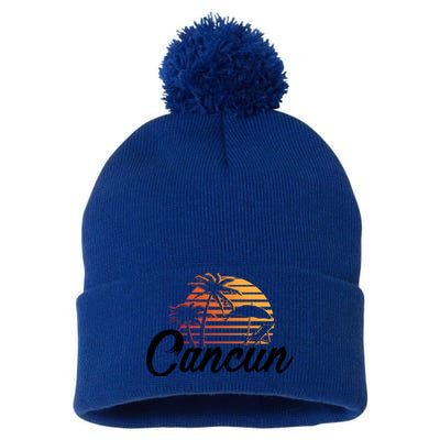 Cancun Mexico Beach Palm Tree Party Destination Gift Pom Pom 12in Knit Beanie