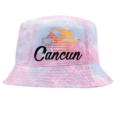 Cancun Mexico Beach Palm Tree Party Destination Gift Tie-Dyed Bucket Hat