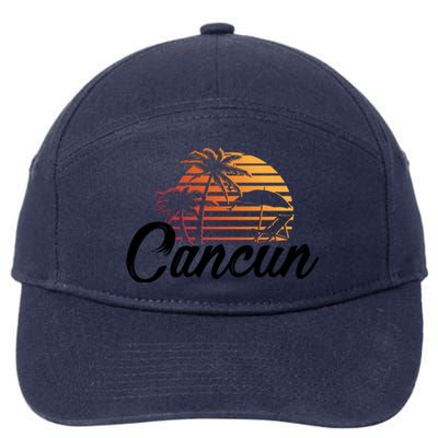 Cancun Mexico Beach Palm Tree Party Destination Gift 7-Panel Snapback Hat