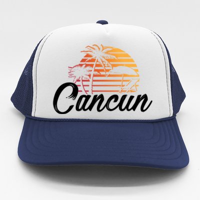 Cancun Mexico Beach Palm Tree Party Destination Gift Trucker Hat