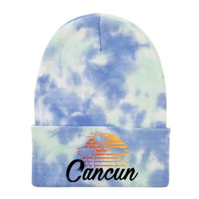 Cancun Mexico Beach Palm Tree Party Destination Gift Tie Dye 12in Knit Beanie