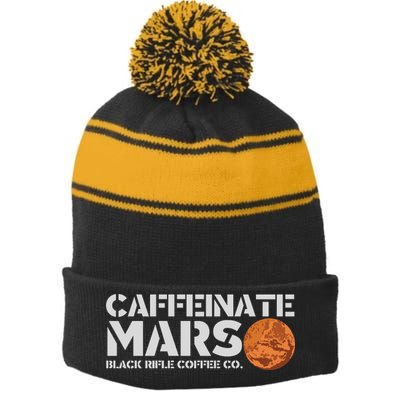Caffeinate Mars Black Rifle Coffee Co. Stripe Pom Pom Beanie