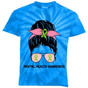 Cute Messy Bun Tal Health Awareness Mom Life Outfit Gift Kids Tie-Dye T-Shirt