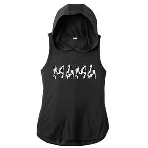 Cow Mama Birthday Family Matching Mothers Day Boy Girl Farm Ladies PosiCharge Tri-Blend Wicking Draft Hoodie Tank