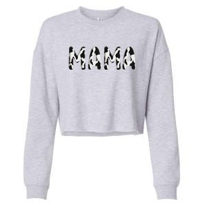 Cow Mama Birthday Family Matching Mothers Day Boy Girl Farm Cropped Pullover Crew