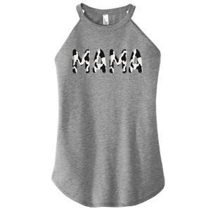 Cow Mama Birthday Family Matching Mothers Day Boy Girl Farm Women's Perfect Tri Rocker Tank