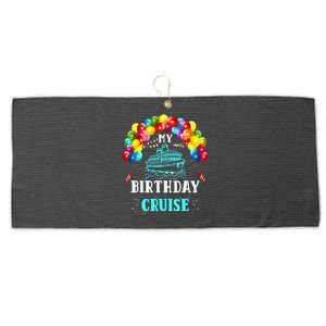 Cruising My Birthday Cruise Ship Vacation Party Large Microfiber Waffle Golf Towel