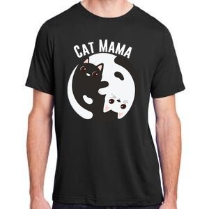 Cat Mama Black And White Cats Ying & Yang Cat Lover Cat Mom Cat Parent Cat Owner Adult ChromaSoft Performance T-Shirt