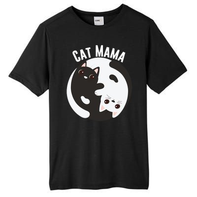 Cat Mama Black And White Cats Ying & Yang Cat Lover Cat Mom Cat Parent Cat Owner Tall Fusion ChromaSoft Performance T-Shirt