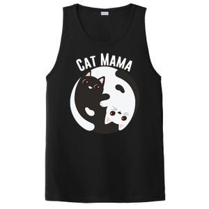 Cat Mama Black And White Cats Ying & Yang Cat Lover Cat Mom Cat Parent Cat Owner PosiCharge Competitor Tank