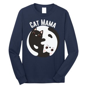 Cat Mama Black And White Cats Ying & Yang Cat Lover Cat Mom Cat Parent Cat Owner Long Sleeve Shirt