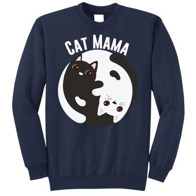 Cat Mama Black And White Cats Ying & Yang Cat Lover Cat Mom Cat Parent Cat Owner Sweatshirt