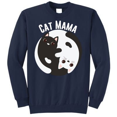 Cat Mama Black And White Cats Ying & Yang Cat Lover Cat Mom Cat Parent Cat Owner Tall Sweatshirt