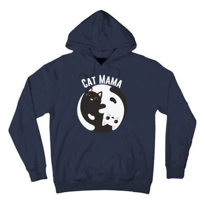 Cat Mama Black And White Cats Ying & Yang Cat Lover Cat Mom Cat Parent Cat Owner Tall Hoodie