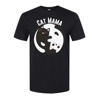 Cat Mama Black And White Cats Ying & Yang Cat Lover Cat Mom Cat Parent Cat Owner Softstyle CVC T-Shirt