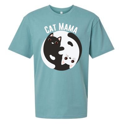 Cat Mama Black And White Cats Ying & Yang Cat Lover Cat Mom Cat Parent Cat Owner Sueded Cloud Jersey T-Shirt