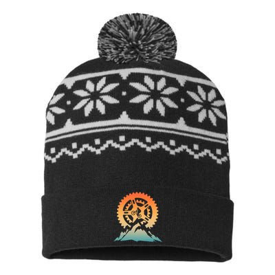 Cute Mountain Bike Art Offroad Mountain Biking USA-Made Snowflake Beanie