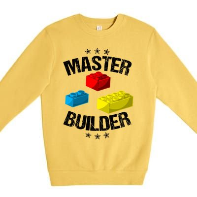 Cool Master Builder Funny Building Blocks Gift Gift Premium Crewneck Sweatshirt