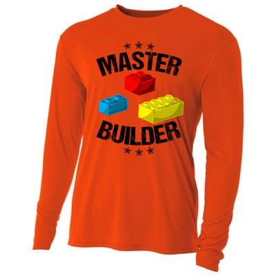 Cool Master Builder Funny Building Blocks Gift Gift Cooling Performance Long Sleeve Crew