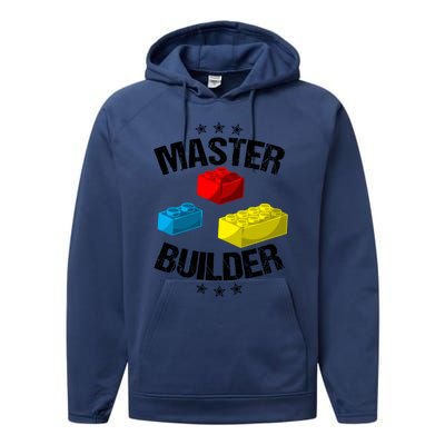 Cool Master Builder Funny Building Blocks Gift Gift Performance Fleece Hoodie