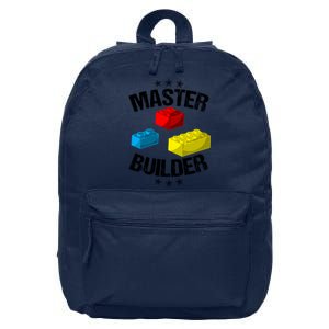 Cool Master Builder Funny Building Blocks Gift Gift 16 in Basic Backpack